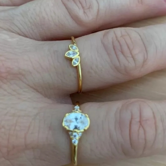 925 Sterling Silver Yellow Gold Cubic Zirconia - Picture 14 of 16